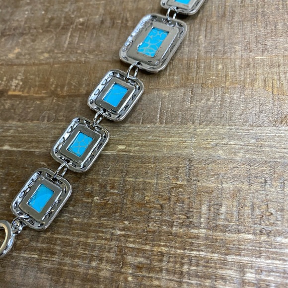 New MexZotic Blue Howlite Antique Square Bracelet - Picture 7 of 9